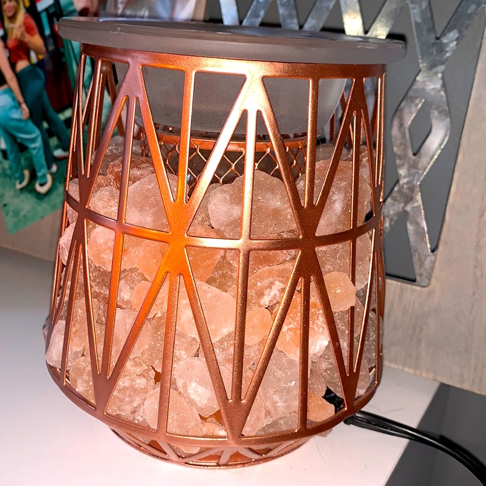 Incident wax burner//w pink crystals